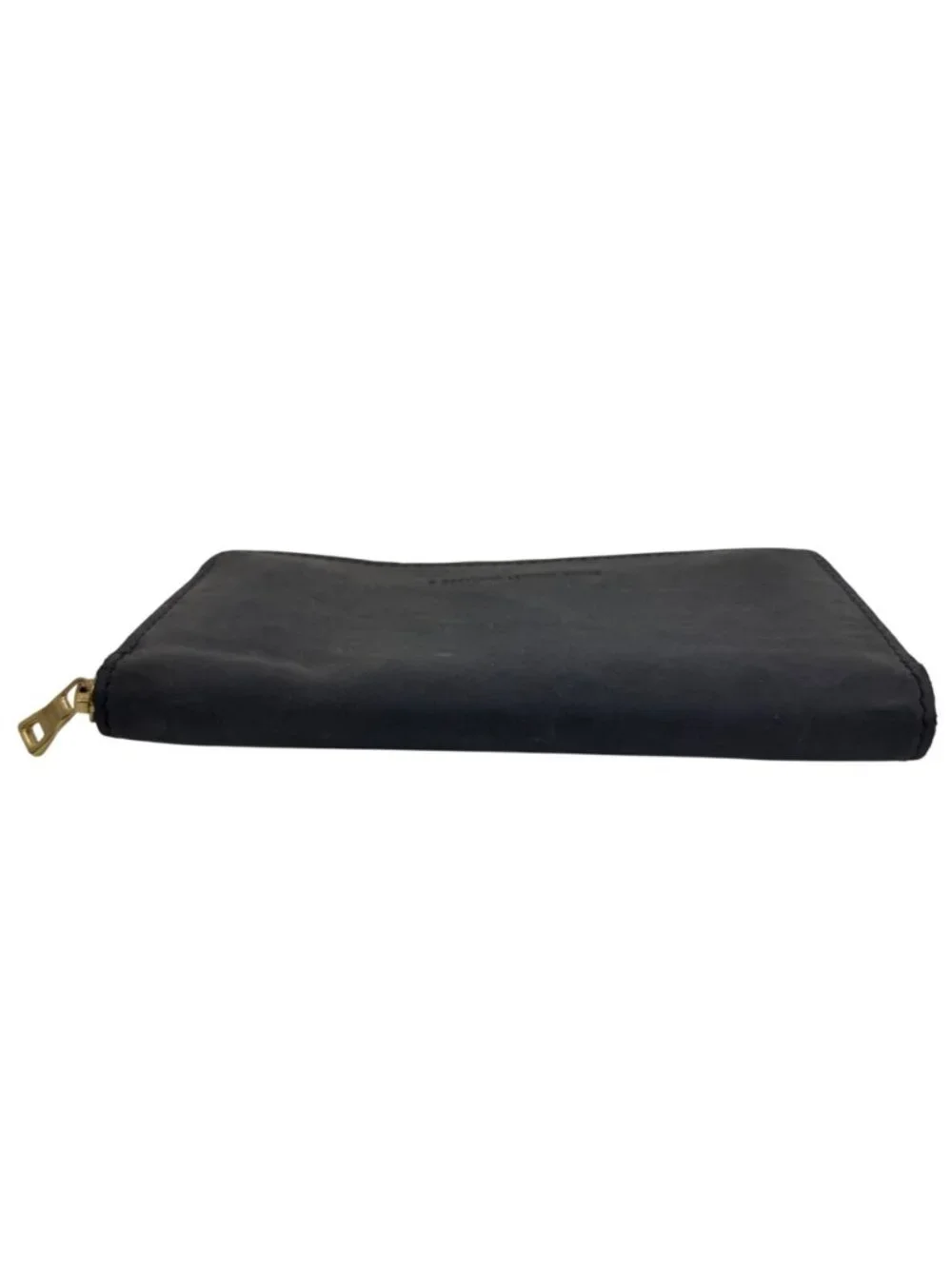 Portland Leather Goods AP Navy Blue Leather Accordion Zip Around Wallet Clutch
